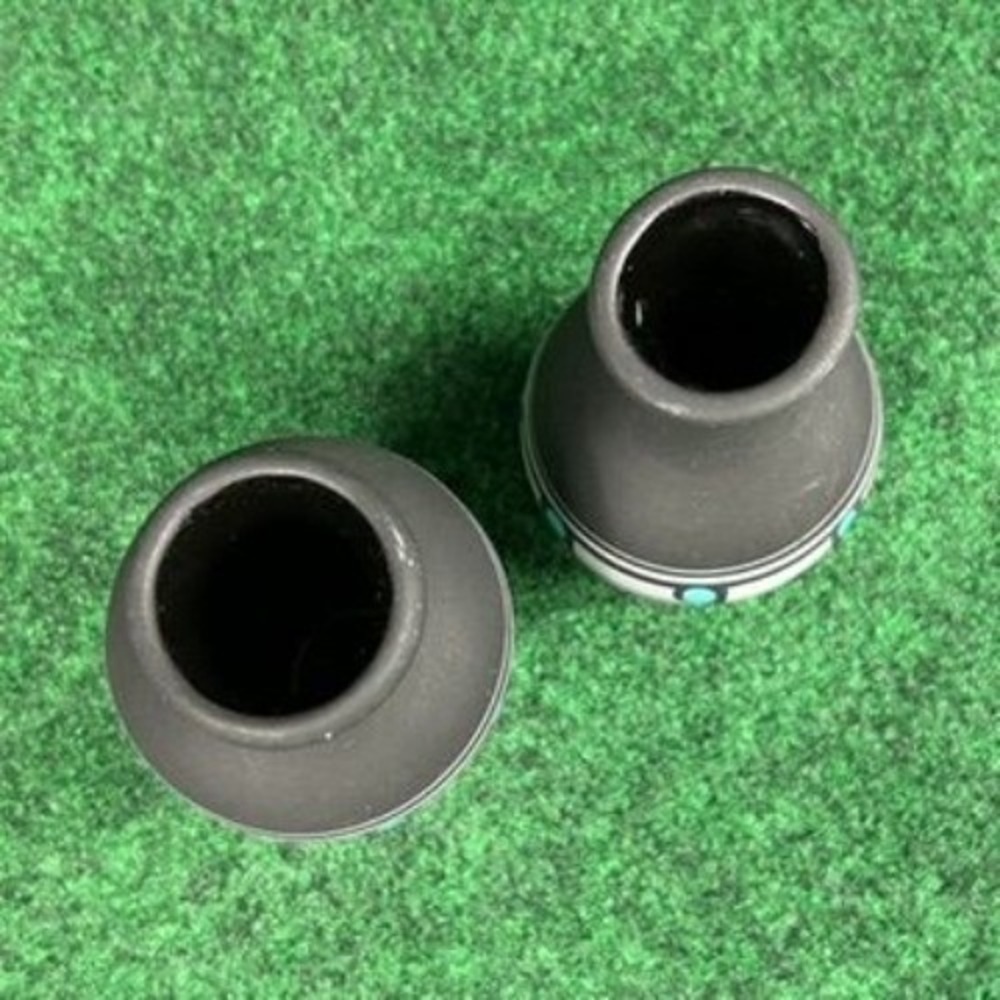 SANDSTONE CREATIONS Handcrafted Miniature Southwest Style Black Vases Set‎ Of 2 - Picture 5 of 11